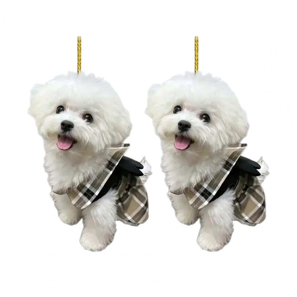 Acrylic Car Accessories Cute Car Decorations Adorable Dog Cat Car Charm Keychain Set for Rearview Mirror Backpack Unique