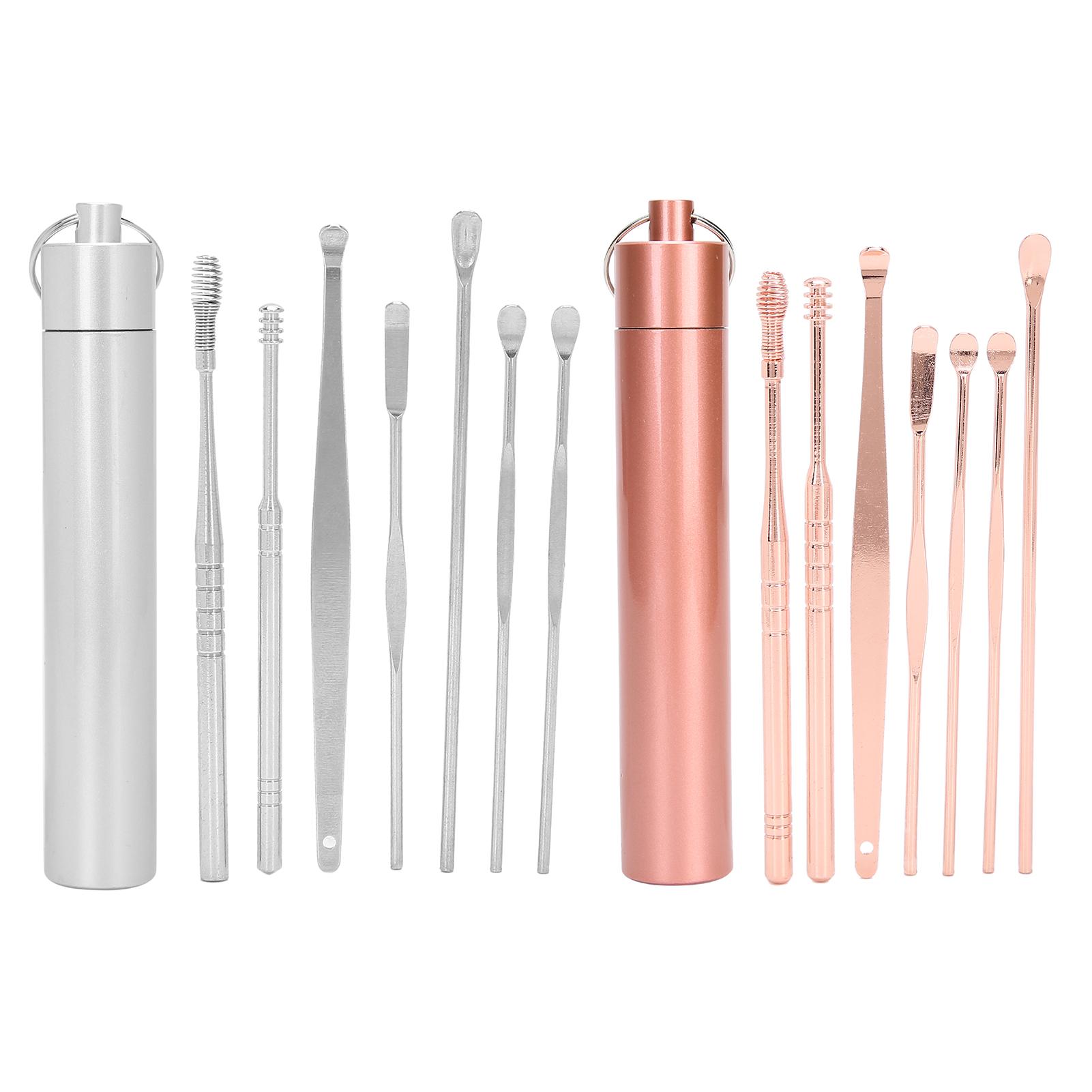 

Набор для очистки серы из нержавеющей стали, портативная ложка для удаления ушной серы, набор инструментов для удаления ушной серы