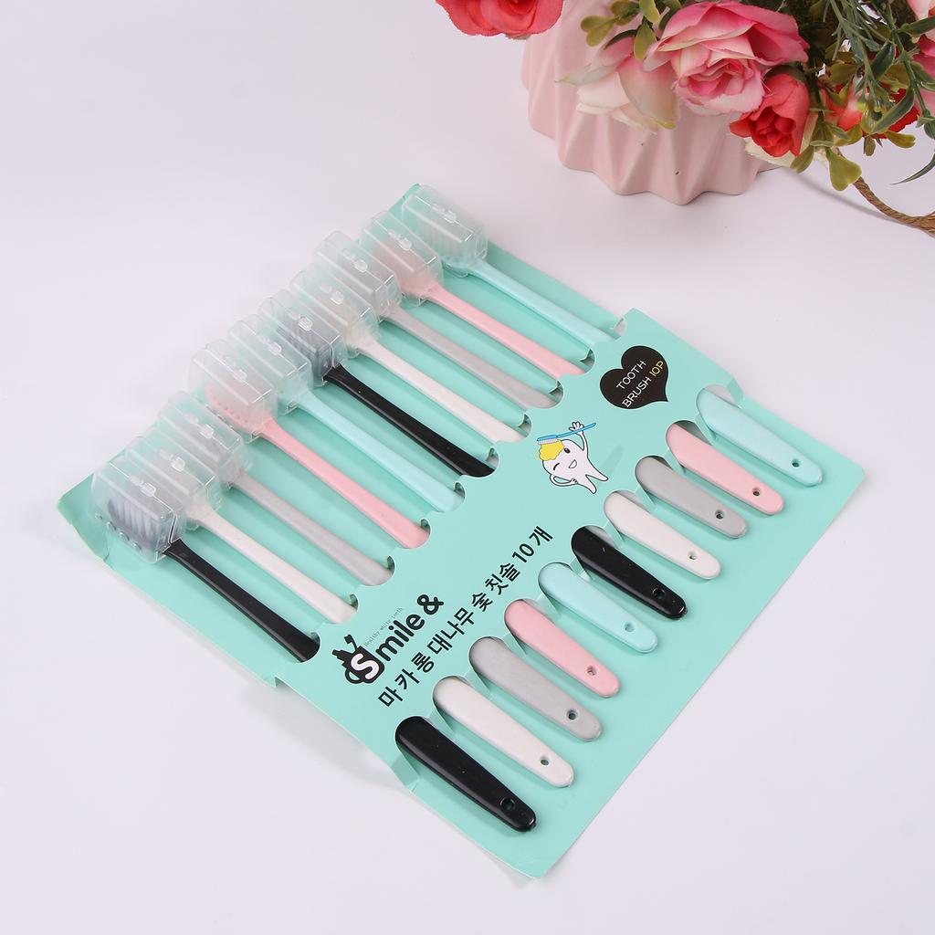 Macaron Toothbrush Set Soft Bristles With Protective Cover Oral Care Tools