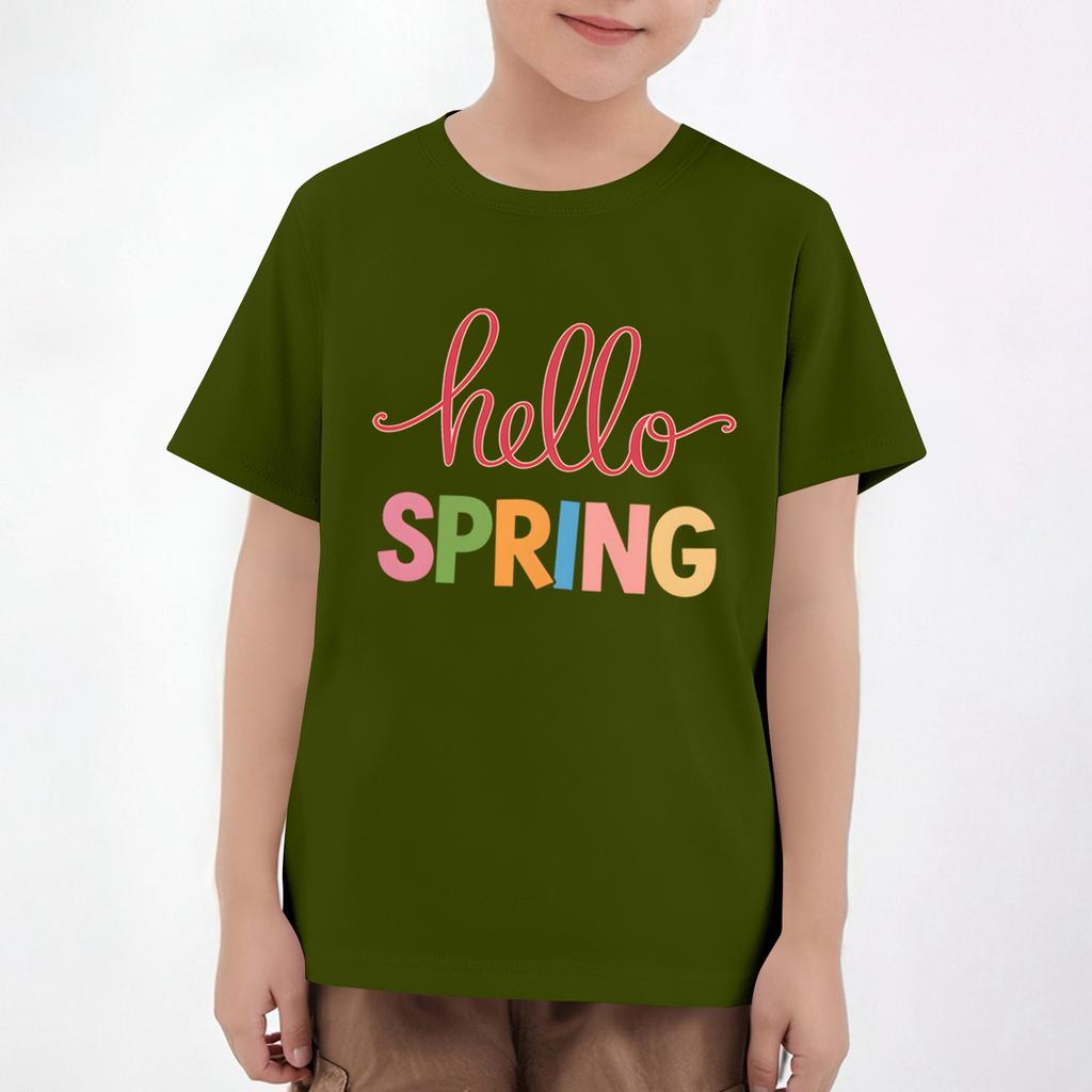 Easter Children's Neck Short Sleeve Print Top