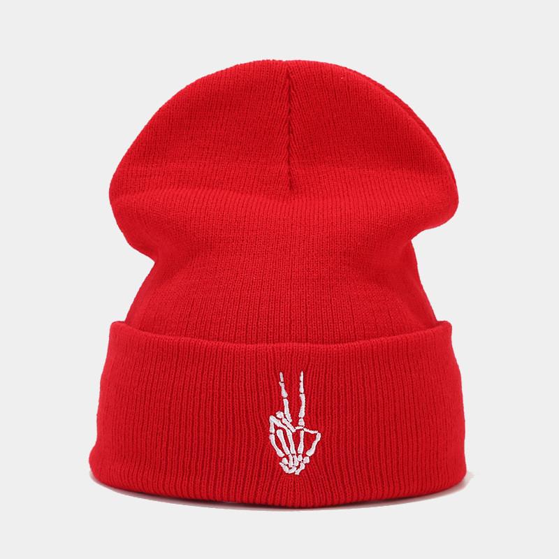 Skull Embroidered Knit Hat For Men Women Fall Winter Fashion Beanie With Sun Protection And Warmth