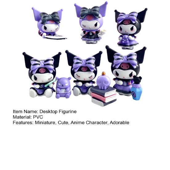 1/6 Pcs Mini Anime Doll Figure Collectible Kawaii Anime Characters Statue Small Desktop Figurine for Girls Boys