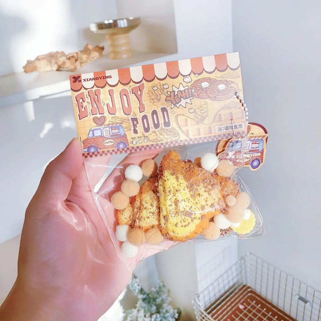 Squishy Food Creative Kids Fidget Toy Simulation exquisite Waffle  Bread Toast Donuts Slow Rising Squeeze Stress Relief Toys