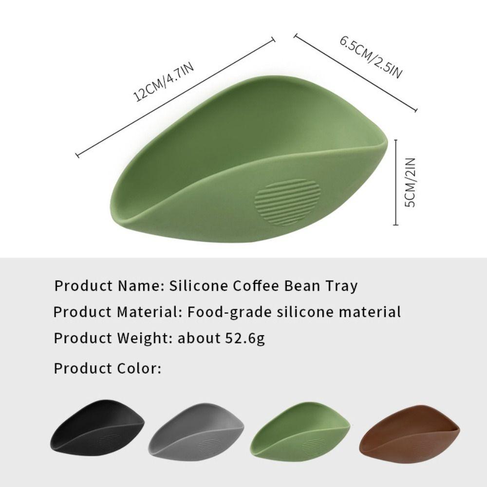 Shovel Design Coffee Bean Dosing Saucer Food Grade Bean Measuring Silicone Separator Tray Resilient Anti-fall Coffee Bean Spoon