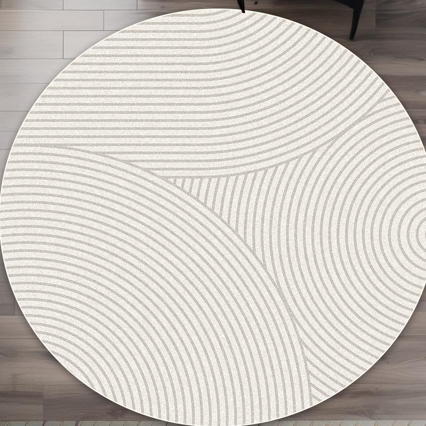 Einfacher Stil Runder Teppich Wohnzimmer Streifen Dekoration Waschbar Große Größe Teppich Badezimmer Garderobe Rutschfest Kurzer Samt Bodenmatte