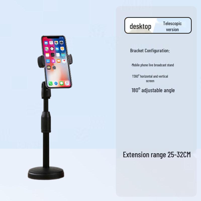 Floor-Standing Mobile Streaming Tripod with Selfie Light for Outdoor Shooting