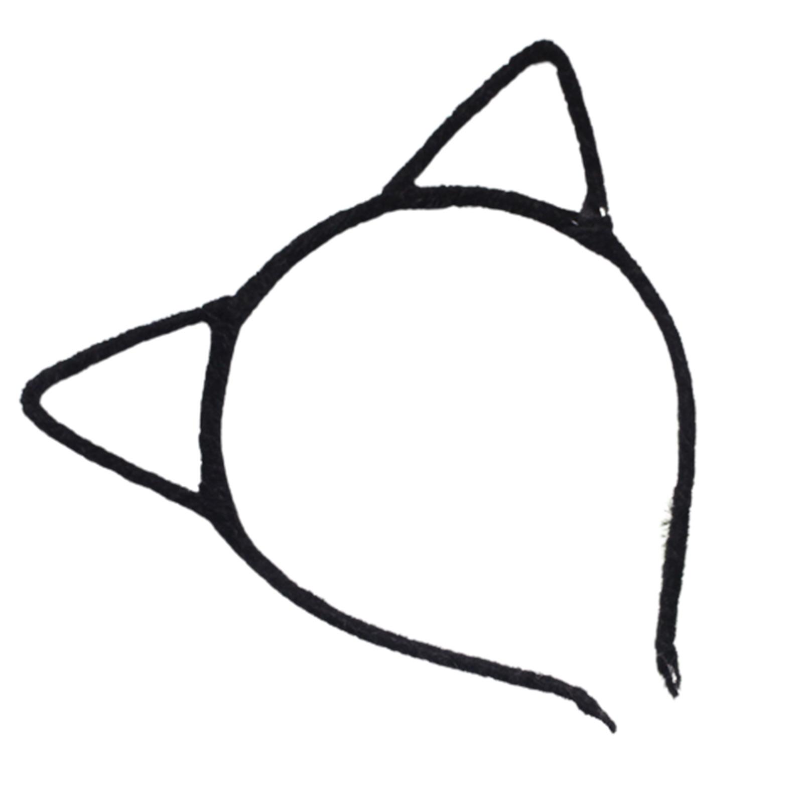 

Милая повязка на голову с кошачьими ушками для женщин и девушек для повседневной носки, вечеринок, маскарадных костюмов, косплея, аксессуары для волос чёрный