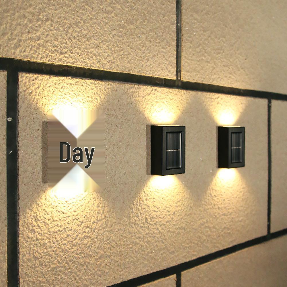 Lampă de perete decorativă solară de exterior pentru grădină și curte - Lumină de gard sus și jos