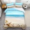 Sea Star Shell Sea Conch Beach Print Duvet Cover Summer Beach Hawaiian Tropical Style Quilt Cover Soft Comfortable Bedding Cover