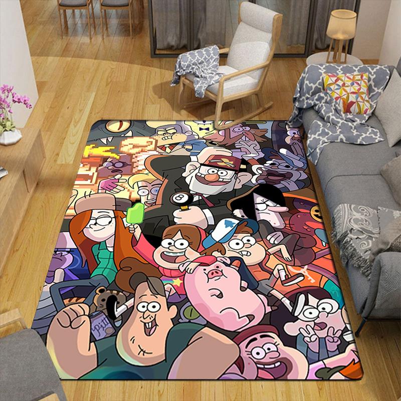 Gravity Falls Characters Montage Rug Floor Mat for Living Room or Bedroom Soft and Comfortable Carpet a Gift for Birthday and Holiday.ZFF0913042
