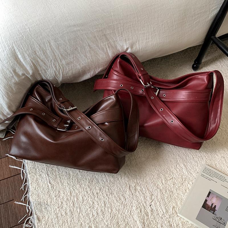 Korean Version Women'S Shoulder Bag Fashion Casual Large Capacity Tote Bag Autumn Winter Brown Crossbody Bag Black Handbag KTB