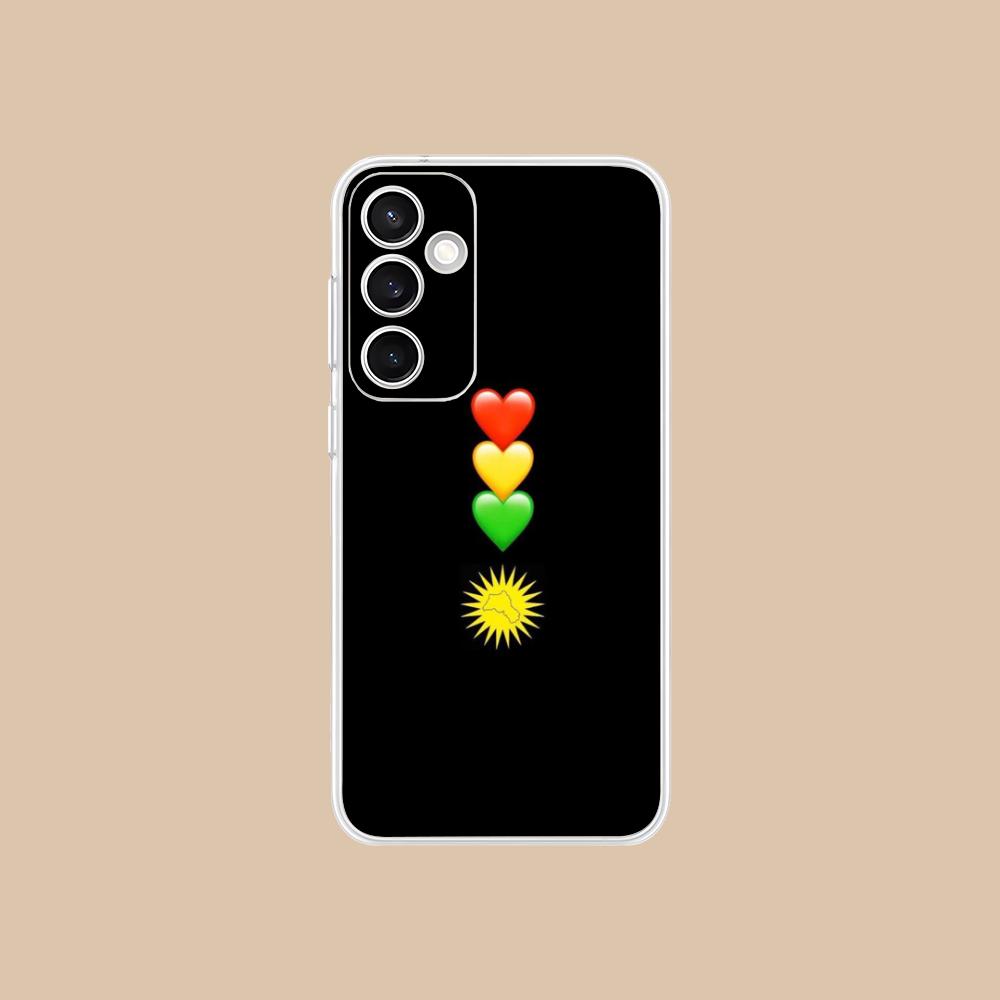 Przezroczyste Etui na Telefon z Flagą Kurdystanu dla Samsung Galaxy S25 S24 S23 S22 S21Plus FE Ultra Kolorowe Pokrowce
