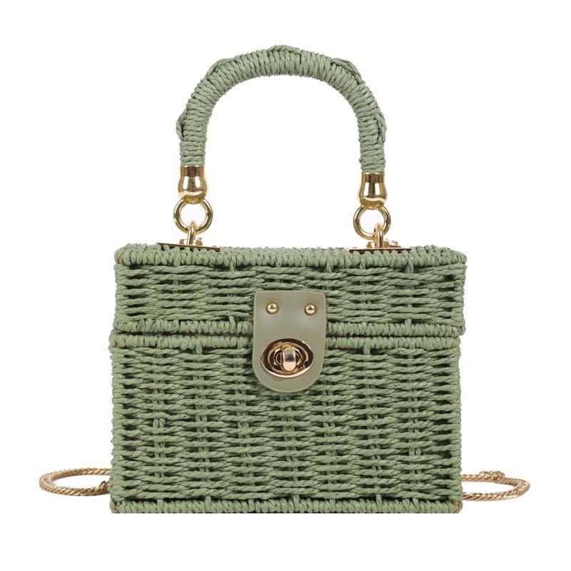 Nová luxusní taška z proutí, Ruční crossbody taška, Dámská taška, Malá voňavá proutěná taška, Malá čtvercová taška, Taška na dovolenou na pláž
