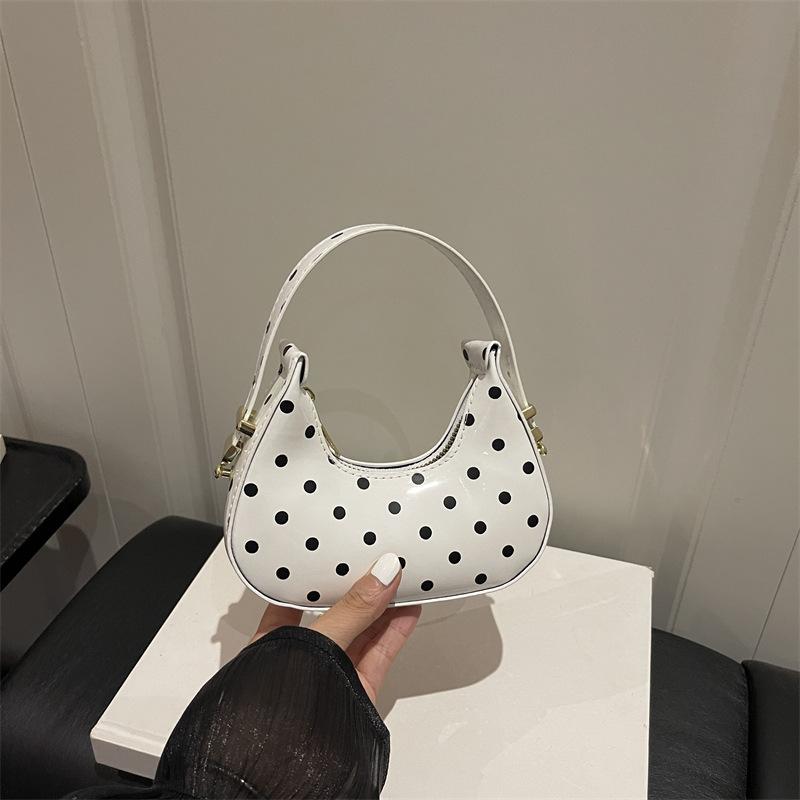 Women Fashion Polka Dot Large Capacity Single Shoulder Tote Handbag Daily Commute Bag
