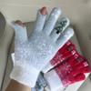 New Winter Women's Gloves with Thickened Fluffy Knitted Gloves That Expose Fingers Women Can Touch The Screen with Five Fingers