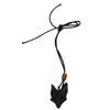   Pendant Necklace   Length PU Leather Cord Wooden Black   Pendant Necklace