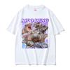 Cute Baby Hippo Moo Deng Kawaii Funny T Shirts for Unisex Women Summer Casual Oversized Tshirt Vintage Fashion Pure Cotton T Shirt