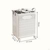 Collapsible Laundry Hamper, Basket with Wheels, Clothes Hanger, Hollowed Out Shopping Bag