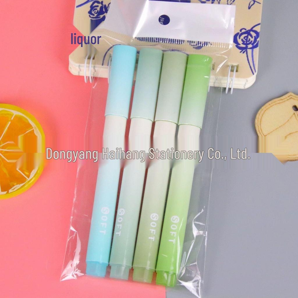 Gradient Highlighter Pen: Eye-Friendly, Large Capacity, Vibrant Colors for Students