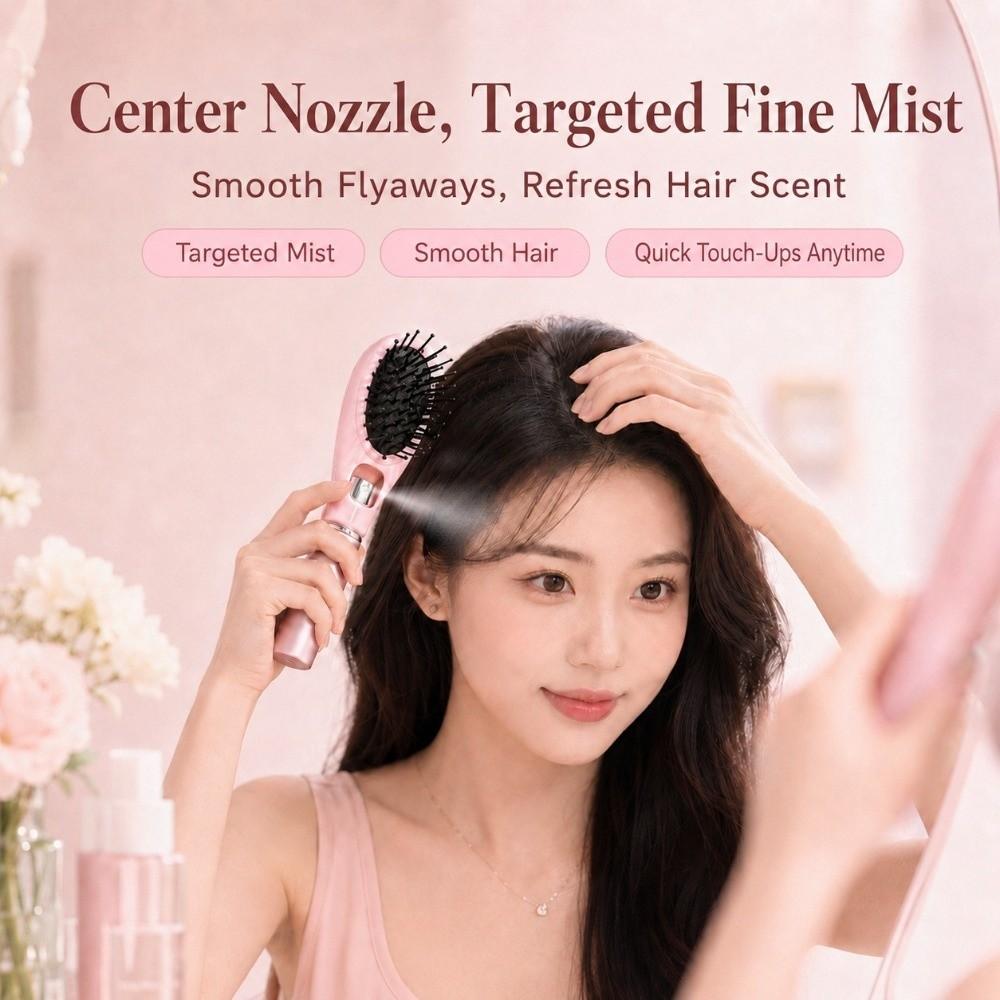 Anti-Static Spray Hair Brush Fine Mist Massage Hair Brush New Spray Massage Comb Daily Hair Care