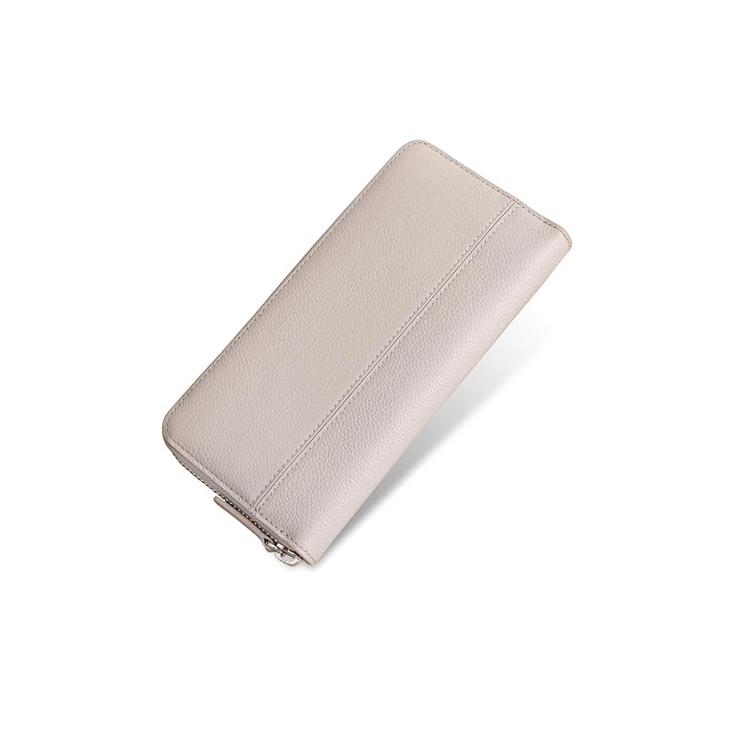 

[Business Leather Factory] Bellows round zipper long wallet Water repellent original leather cow leather unisex large capacity 13 pockets with