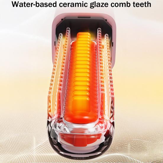 Mini Cordless Hair Straightener Comb Portable Women Bangs Hair Straightening Brush USB Rechargeable Fast Heating Electric Hair Brush