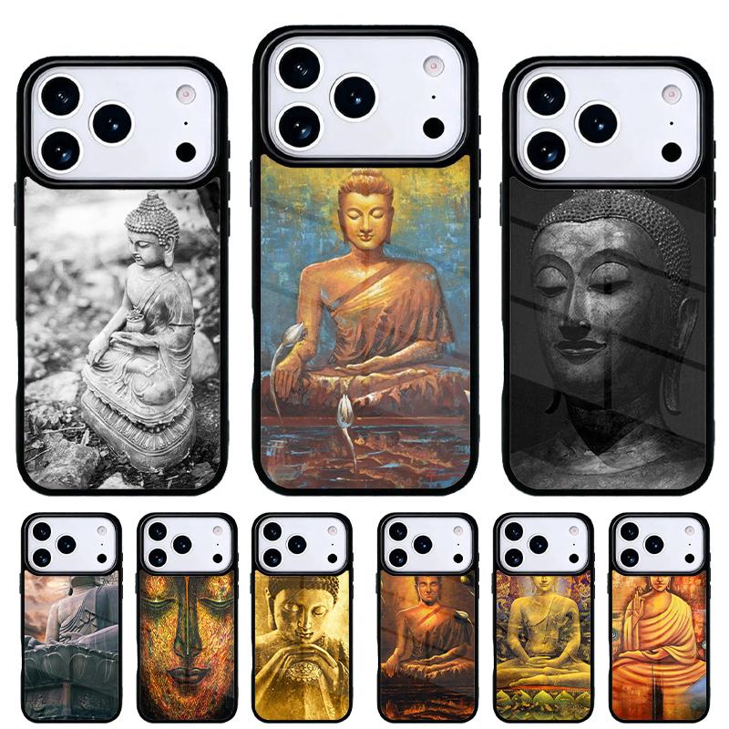 Buddha Statue Phone Case for iPhone 17 16 15 14 13 Pro Max Back Cover for 12 11 Pro Coque