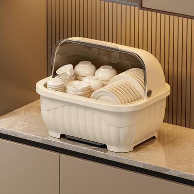 Escurridor de Platos Organizador de Utensilios Ahorro de Espacio con Tapa Escurridor Portátil