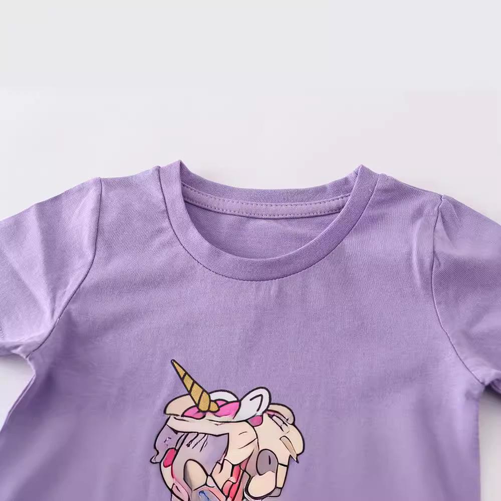 European & American Girls' Summer Cotton T-Shirts – Short-Sleeved Tops for Toddlers & Young Children