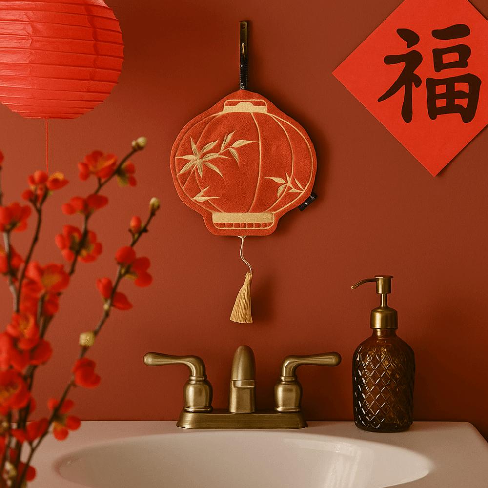 Traditional Lantern-style Hand Towel Absorbent Chinese New Year Handkerchief  New Year Decoration