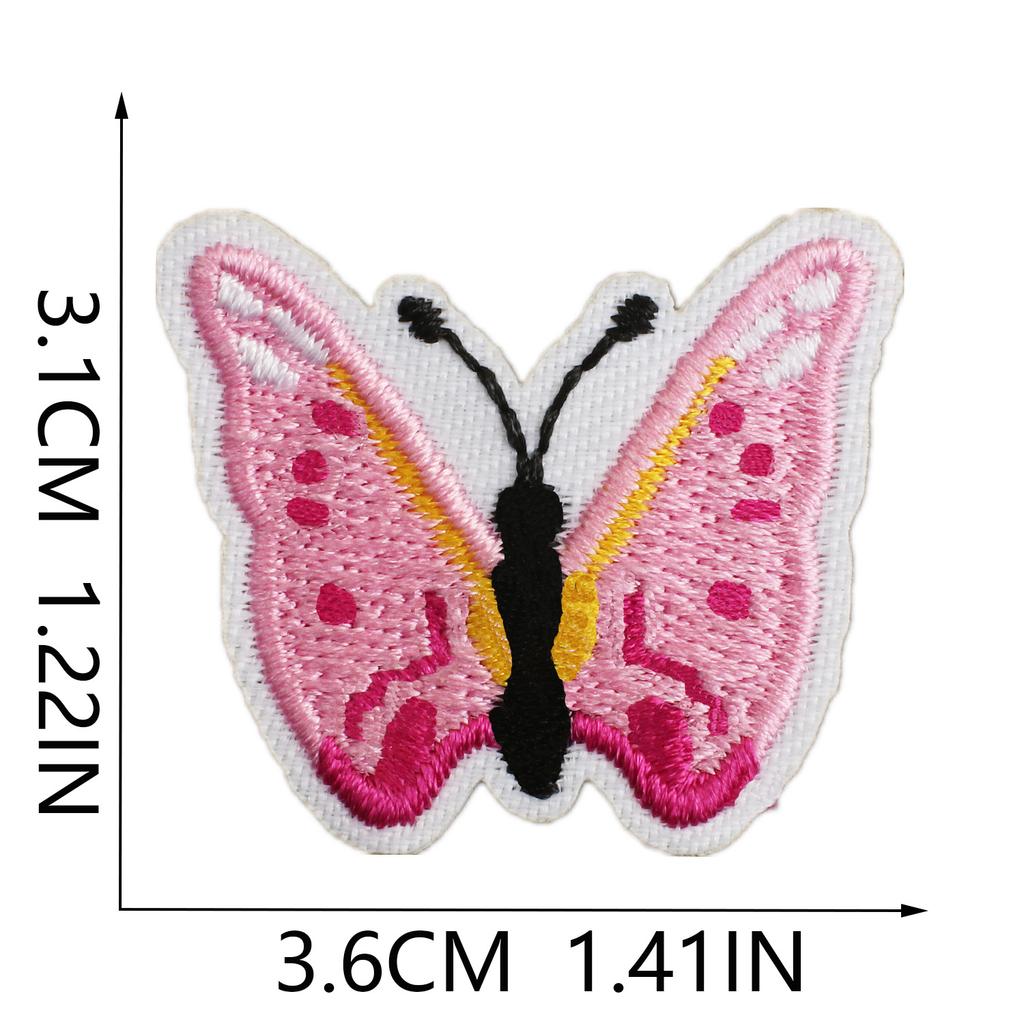 Butterfly World Embroidery Cloth Sticker Colored Flower Butterfly Computer Embroidery Label Clothes Decorative Patch Sticker Blue Butterfly