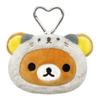 Hatayama Shoji Rilakkuma Dararakko Mini Face Pouch Rilakkuma Face Shape Accessory Case Mini Pouch Stuffed Toy Material Cute Compact with Carabiner