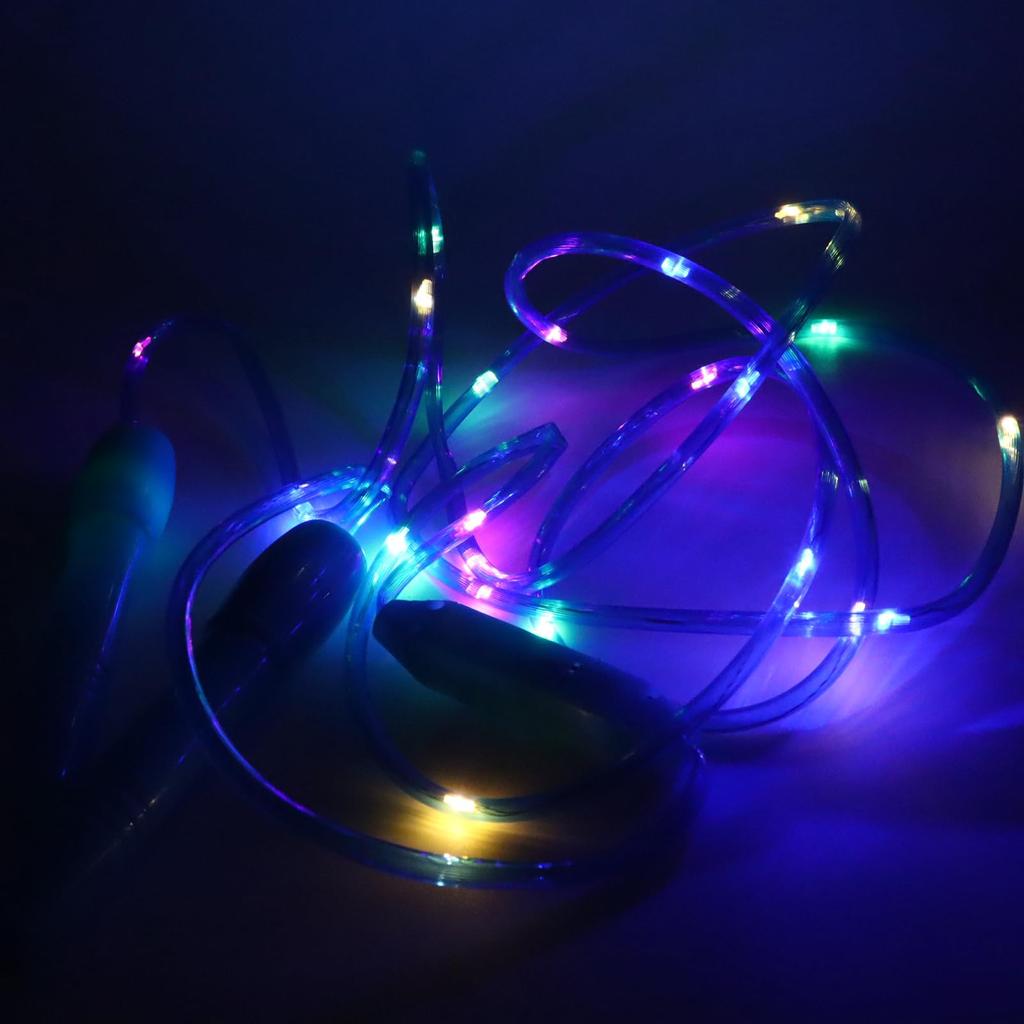 Tatsumiya [Leuchtendes Springseil mit Blitz] x 12er-Pack mit 3 LR44-Batterien (Eingebaut) [WeihnachtenNeujahrFesteVeranstaltungenKinder's