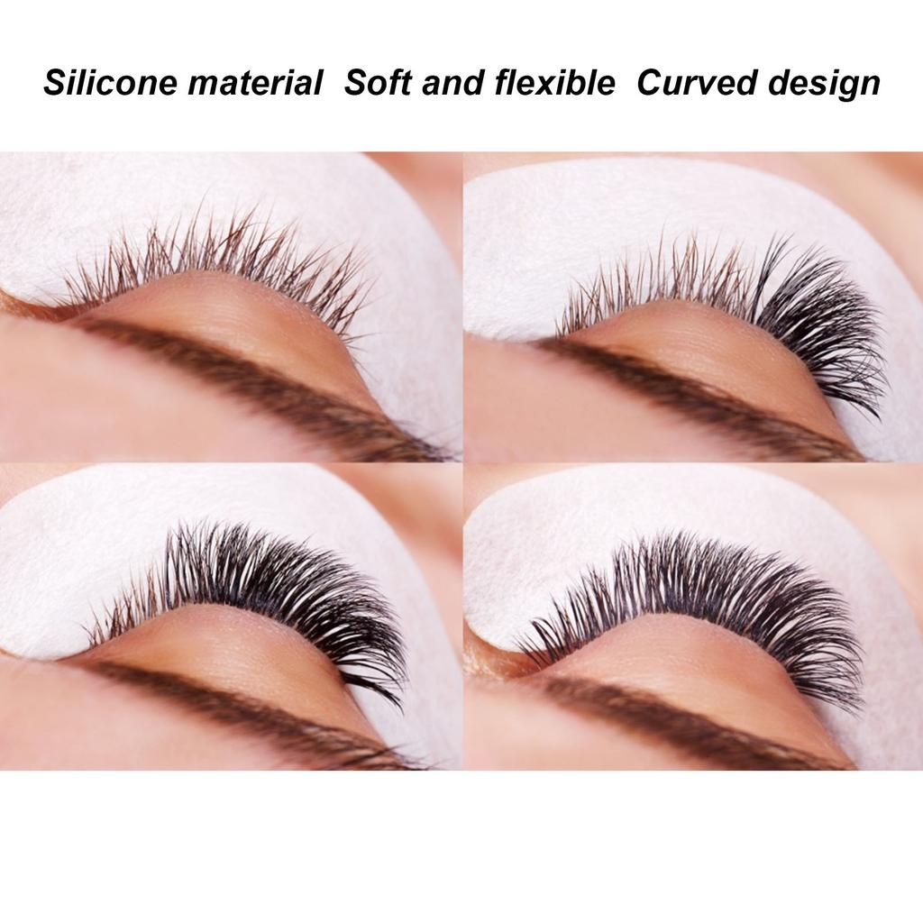 10 Pairs Eyelash Extension Gel Pad Reusable Silicone Lash Extension Gel Pad Notched Black White