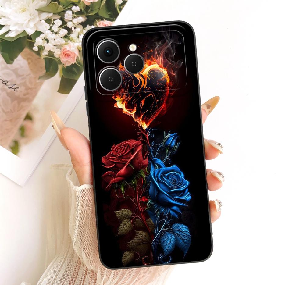 Per Tecno Spark 40 Custodia KM5 Nuova Lusso Fiori Caramella Verniciata Copertura Morbido Silicone Custodia Telefono Per Tecno Spark 40C Spark40 C Fundas