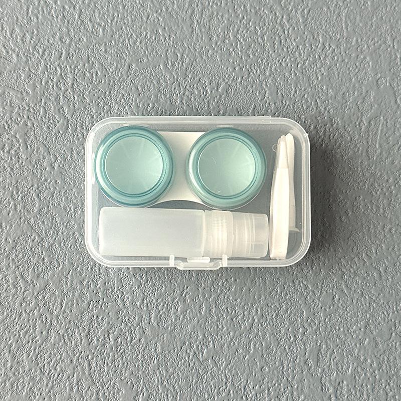 Ins Minimalist Transparent Contact Lens Box Women Travel Colored Contacts Companion Box Contact Lenses Case with Tweezers