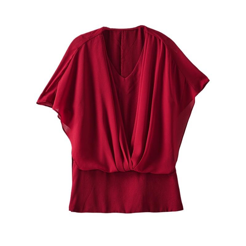 Elegant Pretty Chiffon Shirt Female Summer Thin Small Shirt Versatile Thin High-grade Short-sleeved Blouse
