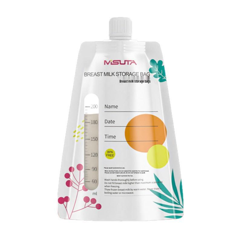 Misuota Stand-Up Double-Seal Breast Milk Storage Bags with Direct Pump Connection