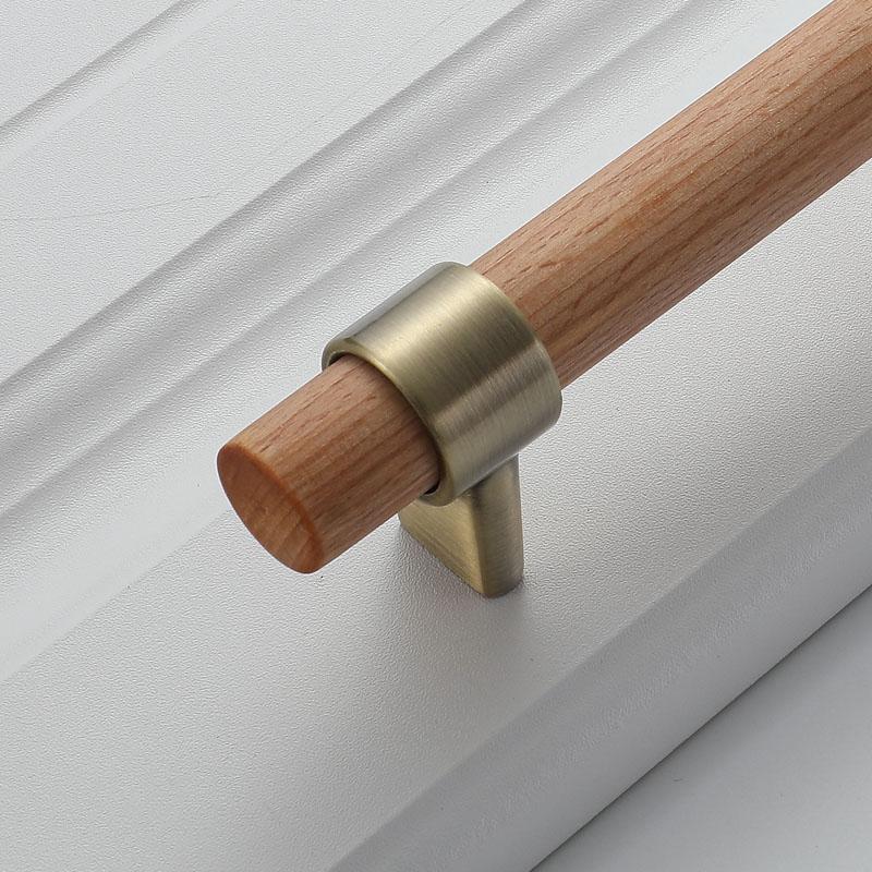 Wood Handles For Furniture Cabinet Pulls And Modern Black Kitchen Doors Drawer Kids Gold Adjustable Knobs 96-160mm