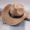 Western Cowboy Style Tibetan Bull Head Accessories Fashion Top Hat Autumn/Winter New Collection Deer Skin Velvet Large Edge Riding Hat