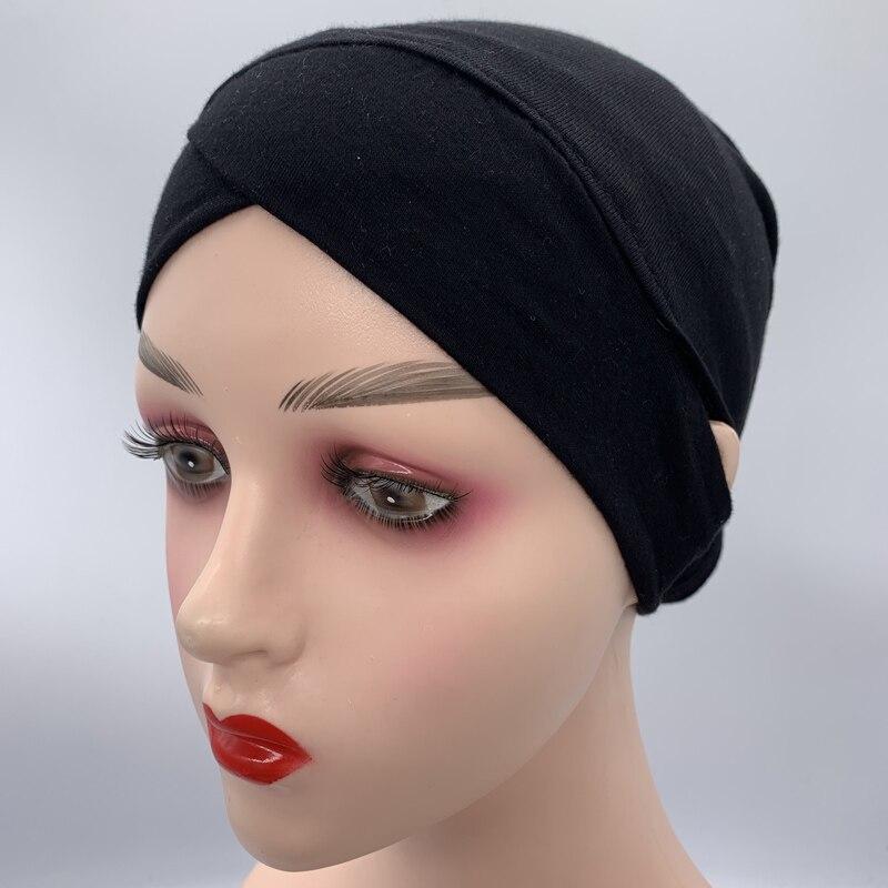 Хлопковые трикотажные шапочки под хиджаб с отверстием для уха хаки — фото 14