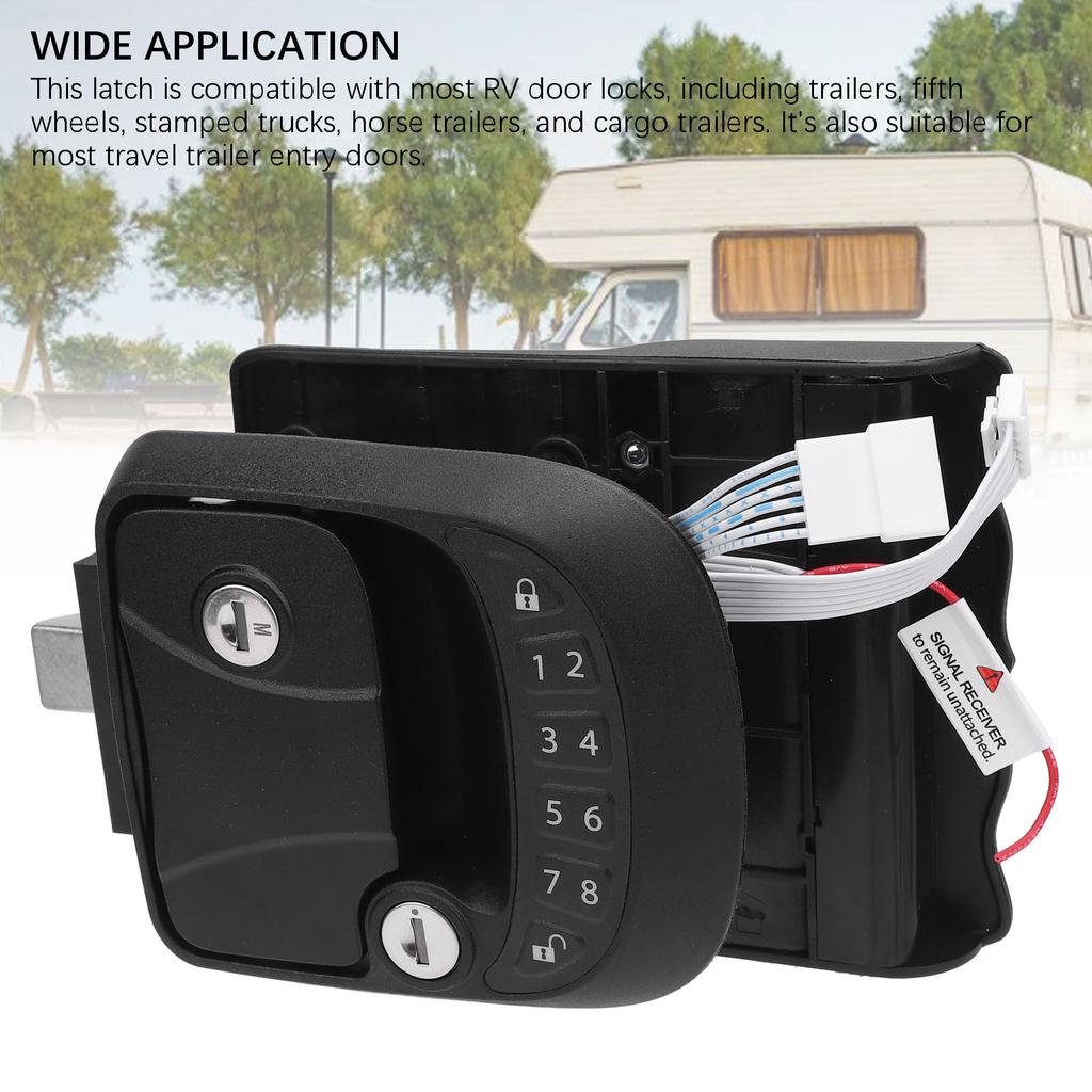 Wohnmobiltürschloss Riegel Schlüssellose Eingang Fernbedienung Tastatur Zinklegierung Anhängertürschloss für Anhänger Wohnmobile