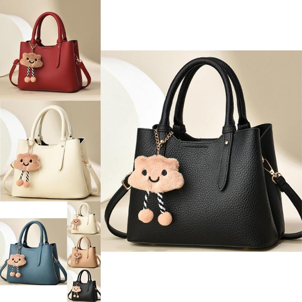 Classy Pu Handbag With Trendy Stone Texture And Ample Room For Daily Essentials