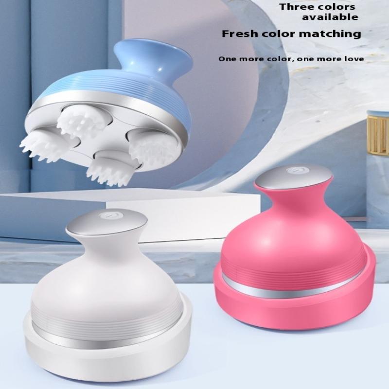Electric Cordless Vibrator Hair Scalp Massager With Kneading 4 Massage Nodes Handheld Head Scratcher Massager Stress Relax