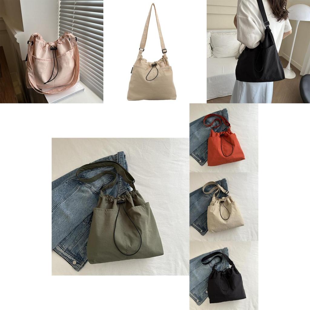 Stylish Street Trend Canvas Bucket Bag For Women 2024 Fashionable Large Capacity