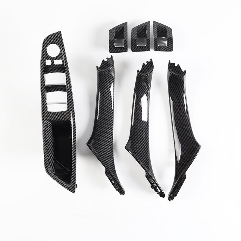 Suitable for Carbon Fiber Inner Handle F10 F11 F18 5Series Armrest Pull Trim Cover 7 Pcs Set 51417225875 51417261933 51417225879