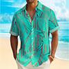 Fashion Men Hawaiian Shirt  Gold Leaf Patterns Short Sleeve Shirts for Men Beach Vacations Summer Parties Oversized Men Clothing