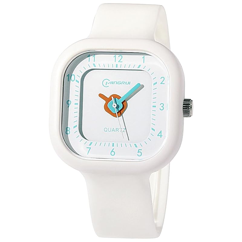 

ladies watch For testing Life waterproofing square simple silicone belt (white)