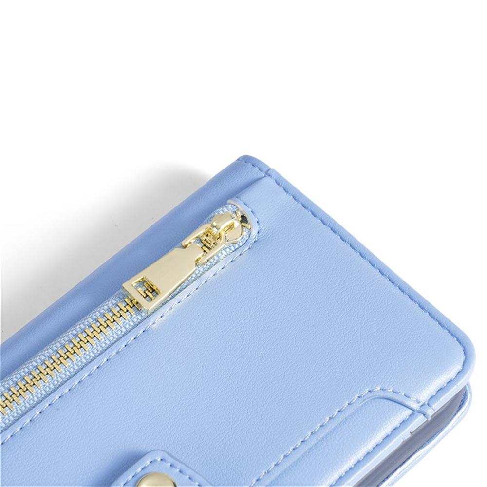 For Samsung Galaxy XCover7 Pro Leather Case Zipper Pocket Wallet Phone Cover with 2 Straps