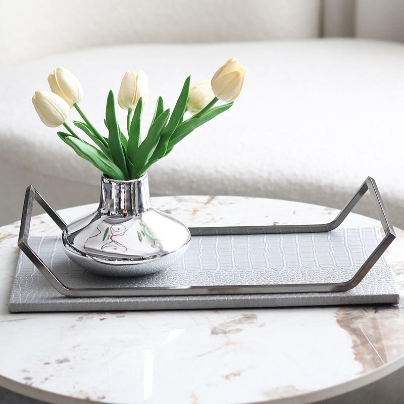 

Легкая Роскошь Модельная Комната Отдел Продаж Высокий Поднос-Ручка Украшения Кабинет Столовая Спальня Искусство Кожаные Аксессуары с Крокодиловым Узором High lift tray M101677